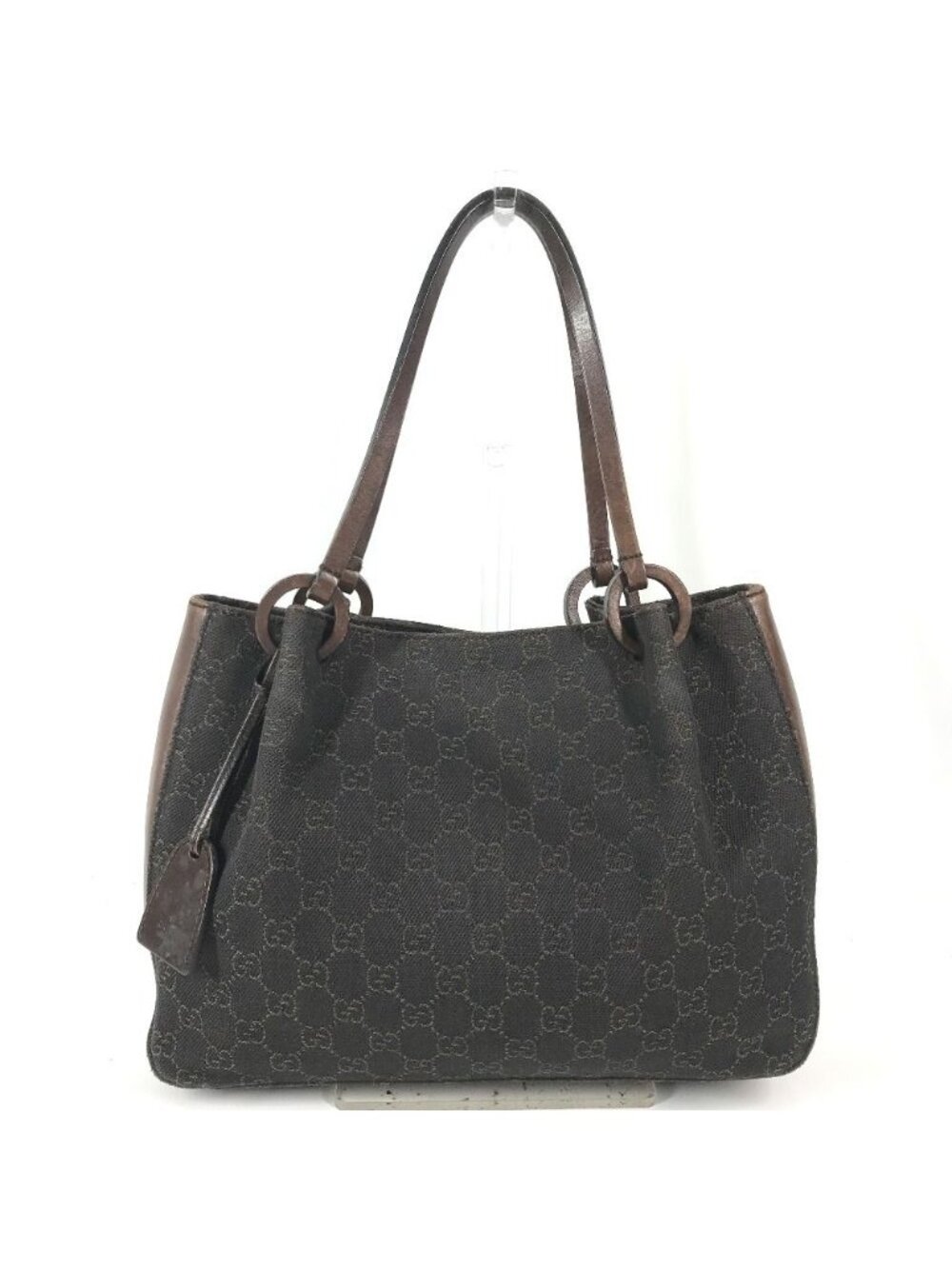 Gucci Shoulder Bag GG Logo Leather Canvas Brown - Picture 2 of 9